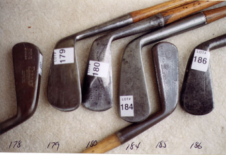Irons. Wooden Shaft Golf Clubs and Collectibles, Antique Golf Balls and golf collectables.