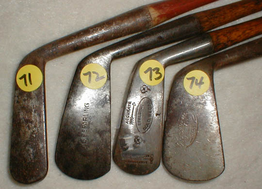 Gifts for the Golfer! Golf Gifts. Wooden Shaft Golf Clubs and Collectibles, Antique Golf Balls and golf collectables.  Hickory Golf Clubs - Great artifacts for interior decorating! Rare coins