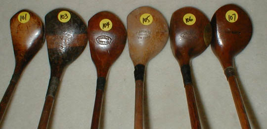 Gifts for the Golfer! Golf Gifts. Wooden Shaft Golf Clubs and Collectibles, Antique Golf Balls and golf collectables.  Hickory Golf Clubs - Great artifacts for interior decorating! Rare coins