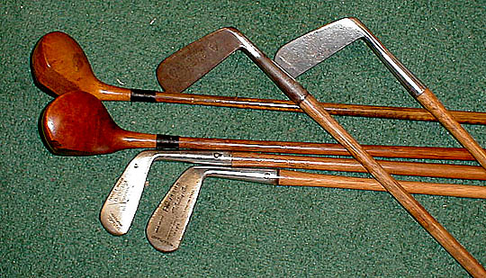 Antique Wood Shaft clubs are a moderately priced alternative and make an unique gift.
