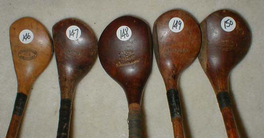 Gifts for the Golfer! Golf Gifts. Wooden Shaft Golf Clubs and Collectibles, Antique Golf Balls and golf collectables.  Hickory Golf Clubs - Great artifacts for interior decorating! Rare coins on ebay.  Gofl clubs.