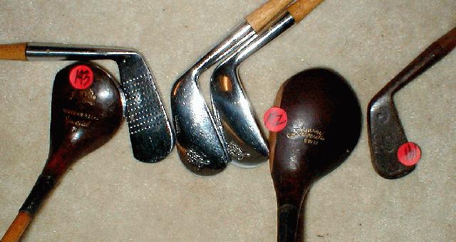 Gifts for the Golfer! Golf Gifts. Wooden Shaft Golf Clubs and Collectibles, Antique Golf Balls and golf collectables. 