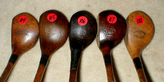 Gifts for the Golfer! Golf Gifts. Wooden Shaft Golf Clubs and Collectibles, Antique Golf Balls and golf collectables.  Hickory Golf Clubs - Great artifacts for interior decorating! Rare coins