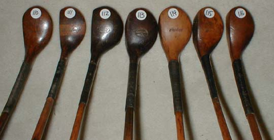 Gifts for the Golfer! Golf Gifts. Wooden Shaft Golf Clubs and Collectibles, Antique Golf Balls and golf collectables.  Hickory Golf Clubs - Great artifacts for interior decorating! Rare coins