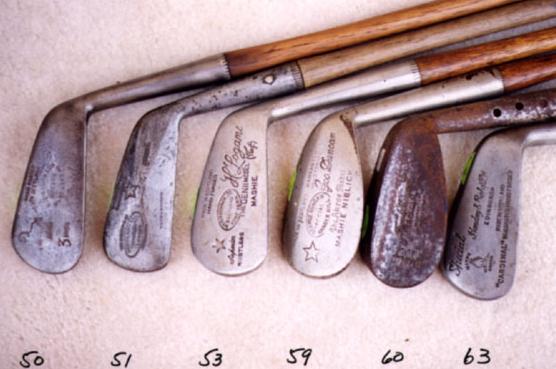 Wooden Shafted Golf Clubs & Golf Collectibles, wood shafted putters, hickory shafts, antique golf clubs, maxwell hosel, rut iron