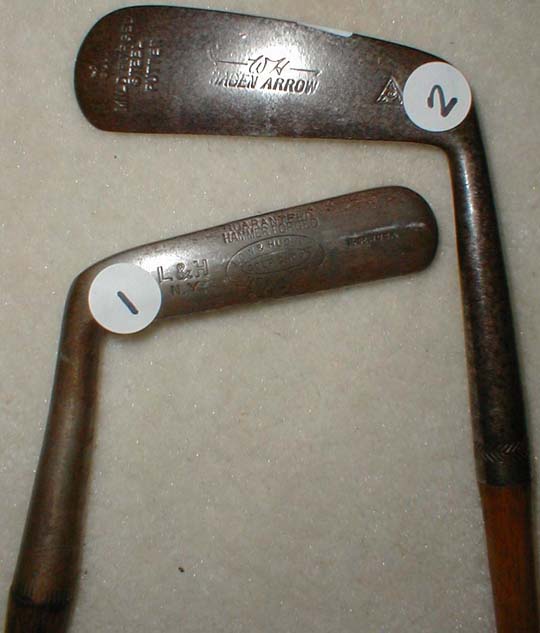 Gifts for the Golfer! Golf Gifts. Wooden Shaft Golf Clubs and Collectibles, Antique Golf Balls and golf collectables.  Hickory Golf Clubs - Great artifacts for interior decorating! Rare coins on ebay.  Gofl clubs.