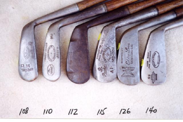 Wooden Shafted Golf Clubs, wood shaft putters, hickory shaft niblicks, long nose woods and rut irons. Golf Balls and Collectibles. Collectables.