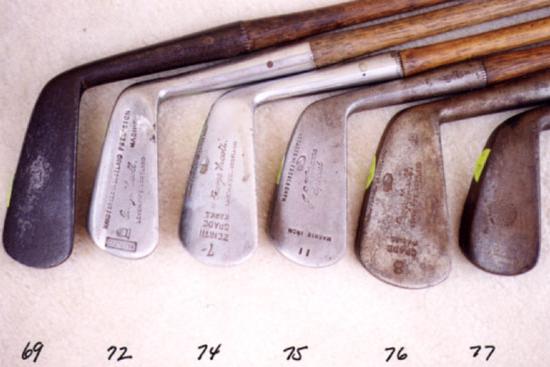Wooden Shafted Golf Clubs & Golf Collectibles, wood shafted putters, hickory shafts, antique golf clubs